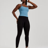 Essential Built-In Bra Midi Tank | Basalt