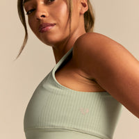 Power Double Layer Halter Bra | Calming Green (6/6)