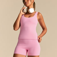 Essential Built-In Bra Scoop Back Tank | Candy Pink (6/6)