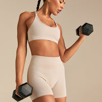 Define 2.0 Seamless Cross Back Bra | Stone