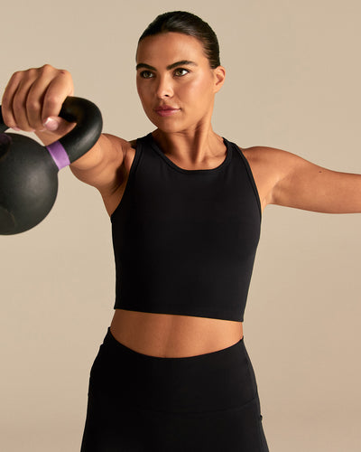 Essential Crop Tank Top | Black