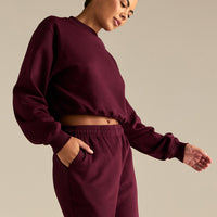 Comfort Outdoor Cropped Crew Neck | Merlot