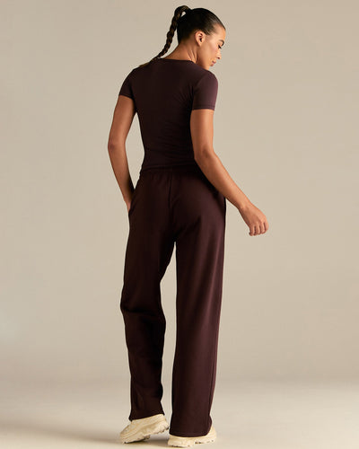 Smooth Contour Midi Short Sleeve T-Shirt | Cafe Noir