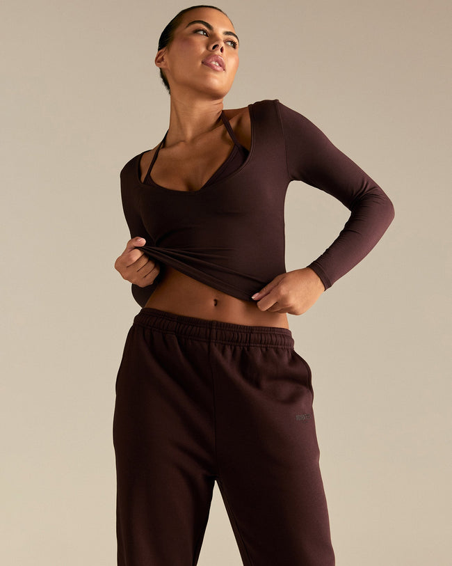 Smooth Contour Long Sleeve Reversible T-Shirt | Cafe Noir