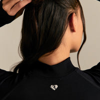 Power Seamless Mock Neck Long Sleeve Top | Black