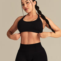 Define 2.0 Seamless Cross Back Bra | Black