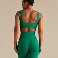 Power Seamless Open Back Mini Bra | Amazonia Green
