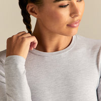 Cotton Contour Long Sleeve T-Shirt | Grey Marl