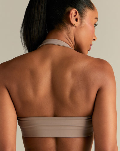 Essential Twist Front Halter Bra - Buff | Women's Best Essential Twist Front Halter Bra - Buff | Women's Best