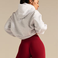 Comfort Oversized PWR Hoodie | Light Grey Marl