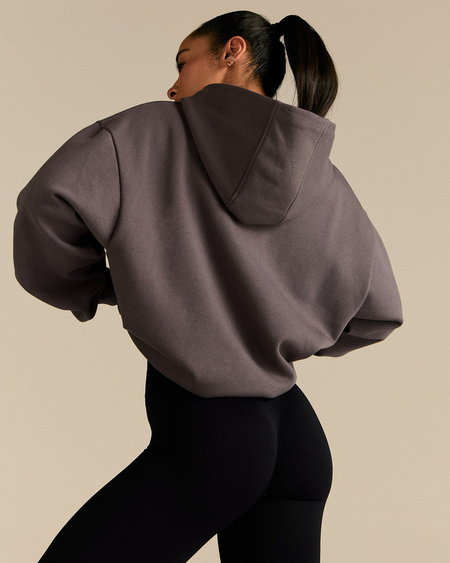 Comfort Oversized PWR Hoodie | Slate Grey