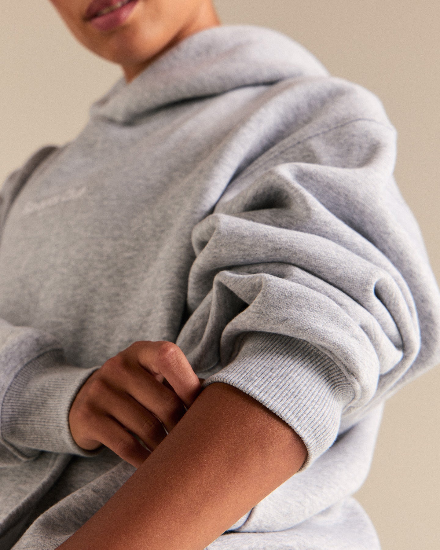 Comfort Oversized Sports Club Hoodie | Silver Grey Marl