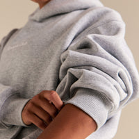 Comfort Oversized Sports Club Hoodie | Silver Grey Marl