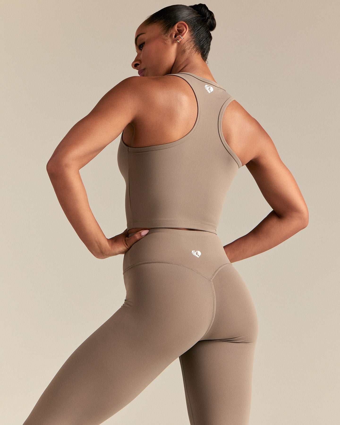 Essential Crop Tank Top | Taupe Grey