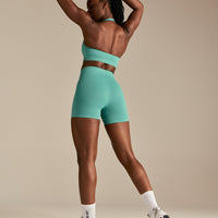 Power Seamless Halter Neck Bra | Marine Green