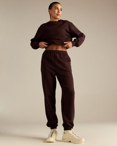 Comfort Outdoor Cropped Crew Neck | Cafe Noir