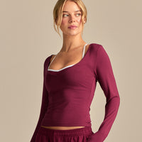 Smooth Contour Long Sleeve Reversible T-Shirt | Deep Berry (1/6)
