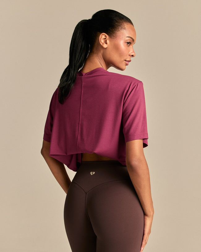 Comfort Oversized Hook Up T-Shirt | Deep Berry (2/6)