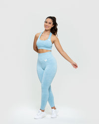 4264N-SS1011-Blue-Women's Seamless Sports Bra and Leggings Set