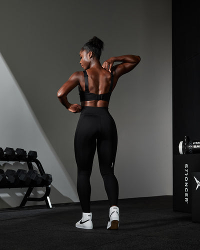 Nike Women's Motion Adapt Neon Stud High Support Sports Bra (Black