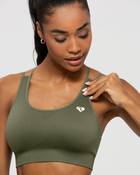 Power Seamless Sports Bra - Khaki