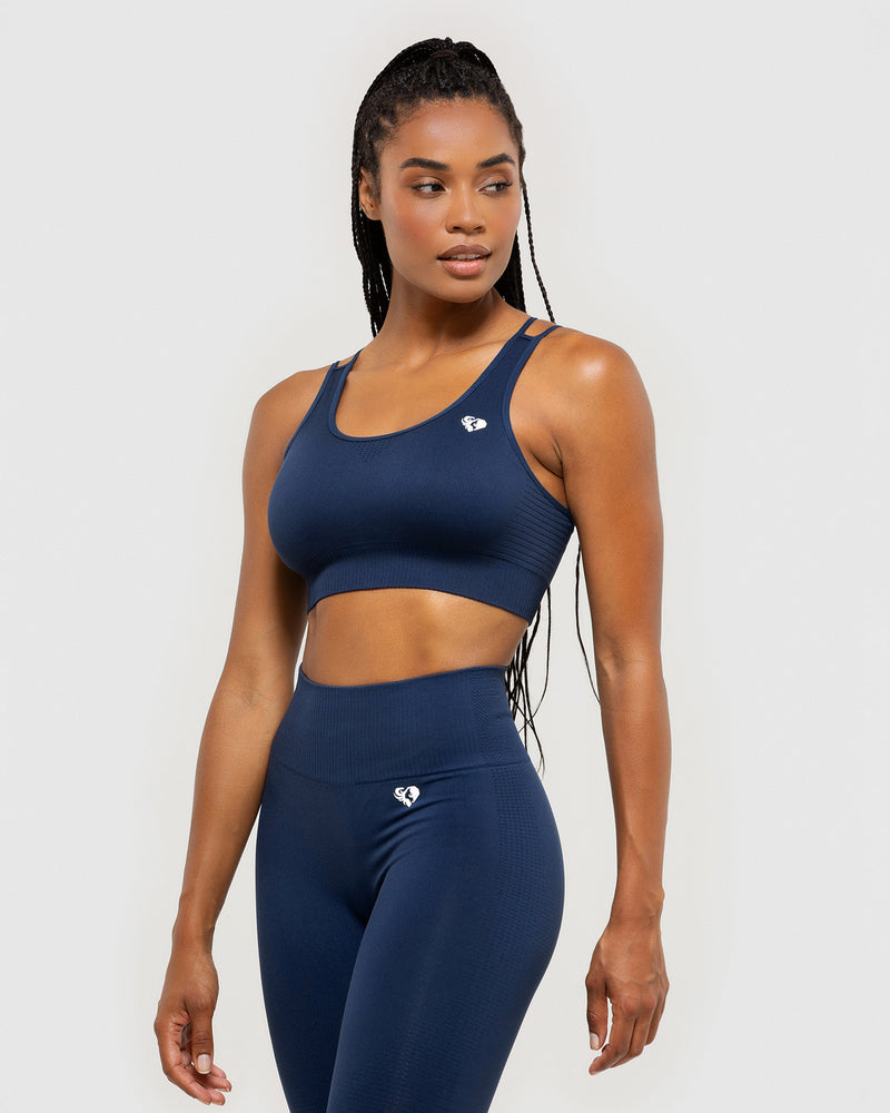 Topshop activewear sports bra in blue print
