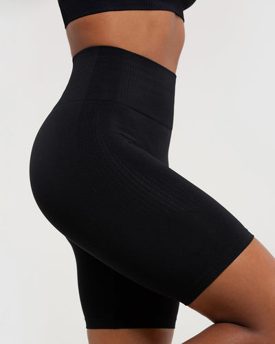 Women's High-Waist Cotton Blend Seamless 7 Inseam Bike Shorts - A New Day™  Black S/M