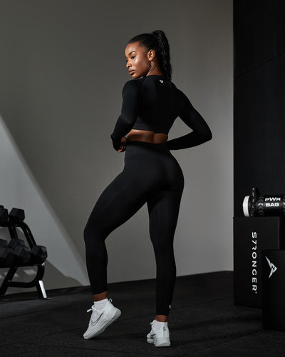 Black luxury gym leggings, Women's Cute Black fitness leggings