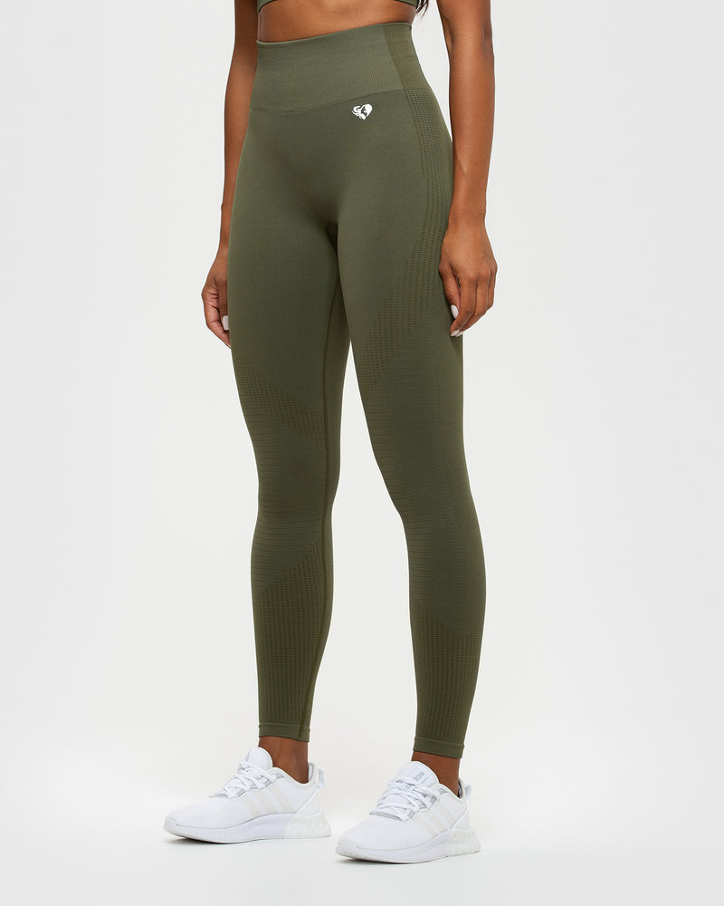 Trendy Olive Green Ribbed Leggings - High Waist Leggings – Shop the Mint