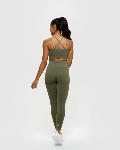 Khaki Green Contour Seamless Leggings  Running leggings, Seamless leggings,  Active wear for women