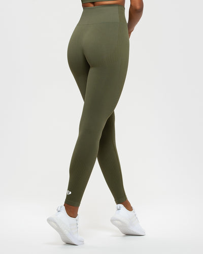 Sporty Leggings - Khaki green - Ladies