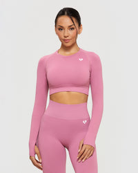 Power Seamless Long Sleeve Crop Top | Heather Rose