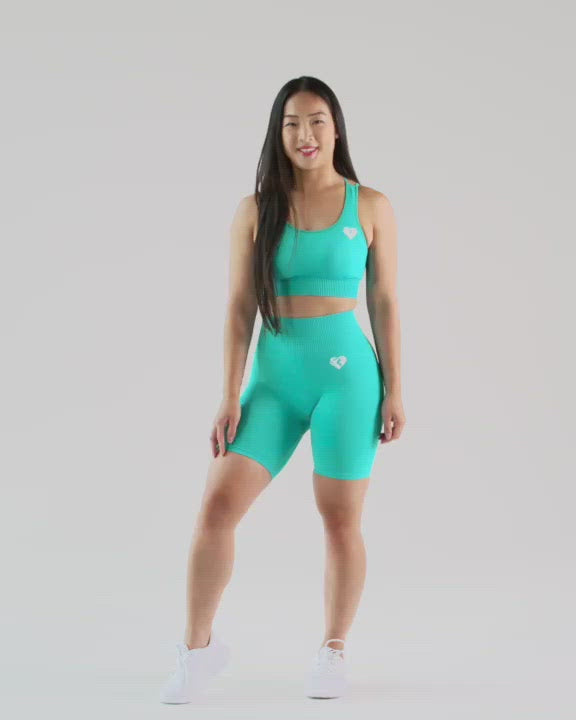 Power Seamless Cycling Shorts - Ceramic Turquoise | Women\'s Best