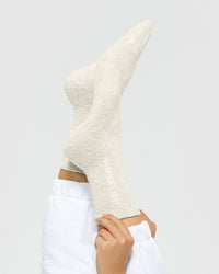 Crew Socks (3PK) | Off White/Buff/White