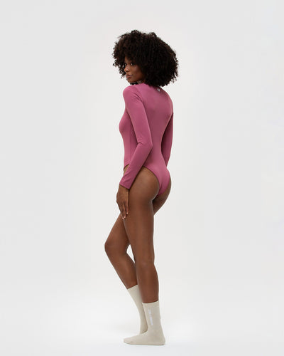 Women's Seamless Body Contour Long Sleeve Bodysuit -One Size Fits