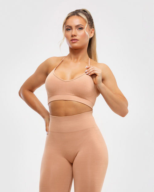 Define Seamless Halter Neck Bra | Clay