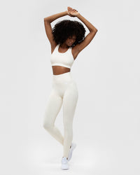 Power Seamless Sports Bra | Off White