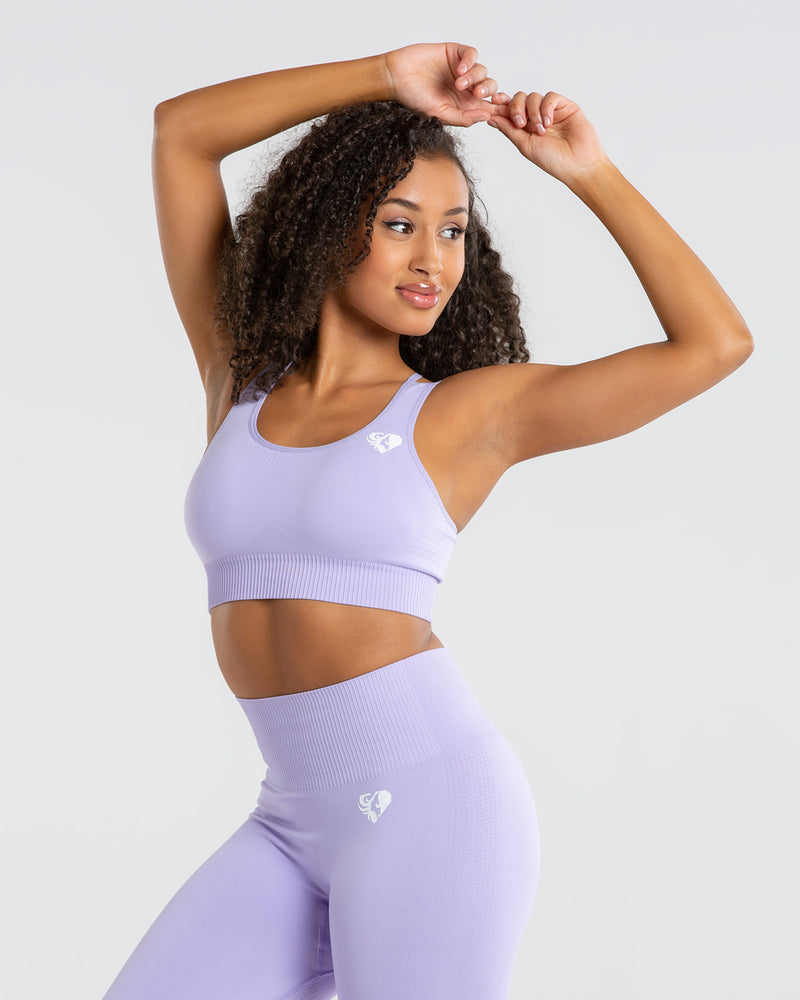 Women's sports bra, yoga comfortable and minimalist style seamless elastic  women's sports pure purple bra
