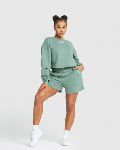 Comfort Cropped Crew Neck Pastel Green Women s Best