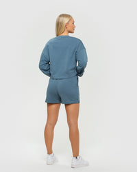 Comfort Cropped Crew Neck | Smoke Blue