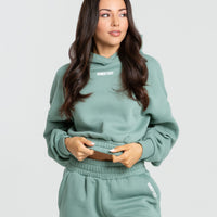 Green Cropped Hoodie for Women - Pastel Green | Women's Best US