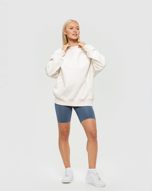 White oversized crew neck Clearance