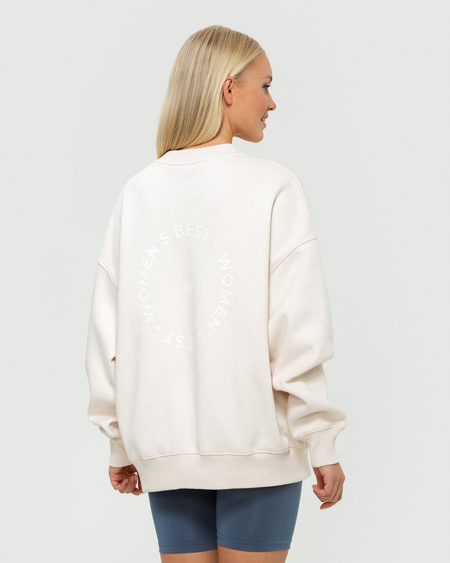 White oversized crew neck Clearance