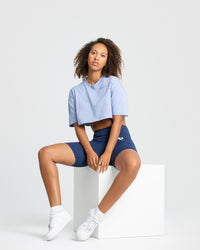 Comfort Oversized Cropped Short Sleeve T-Shirt | Powder Blue