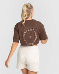 Comfort Oversized Cropped Short Sleeve T-Shirt | Walnut Brown