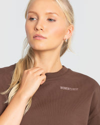 Comfort Oversized Cropped Short Sleeve T-Shirt | Walnut Brown