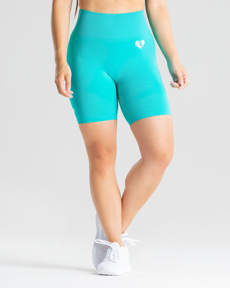 Power Seamless Cycling Shorts - Ceramic Turquoise | Women\'s Best | Stoffhosen