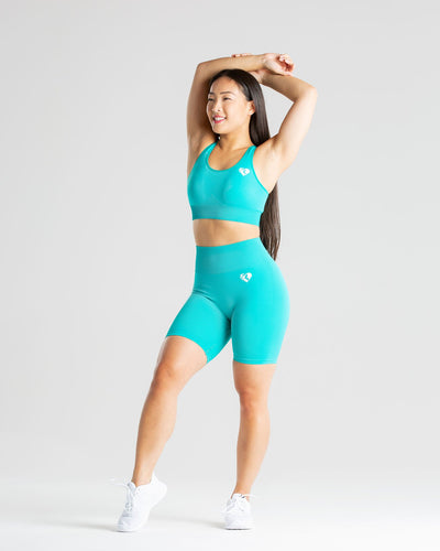 Power Seamless Cycling Shorts - Ceramic Turquoise | Women\'s Best