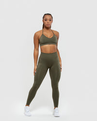 Define Seamless Halter Neck Bra | Khaki