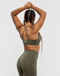 Define Seamless Halter Neck Bra | Khaki